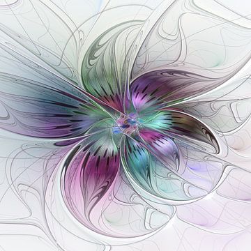 Colorful Abstract Flower Fractal Art by gabiw Art