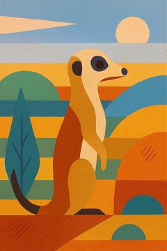 Eine geometrische Illustration eines Erdmännchens. von Johannes