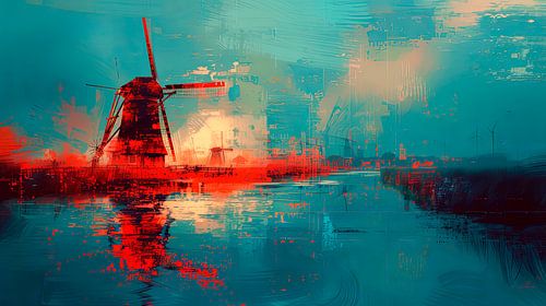 Abstract molen landschap