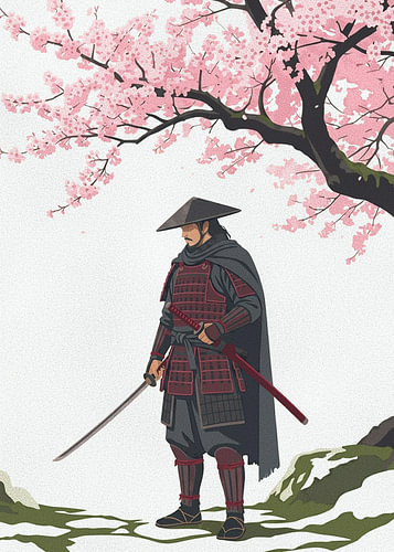 Samurai with Cherry blossom