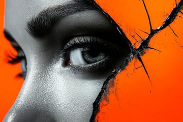 Fascinating eyes through crack design by Poster Art Shop