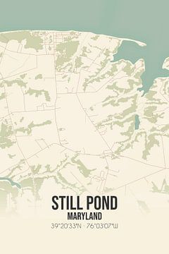 Vintage landkaart van Still Pond (Maryland), USA. van MijnStadsPoster
