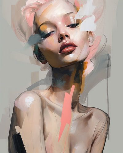 Modern abstract in pastelkleuren