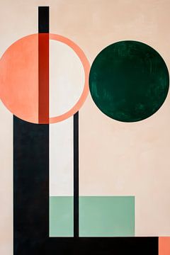 Geometrische compositie in pastelkleuren van Poster Art Shop
