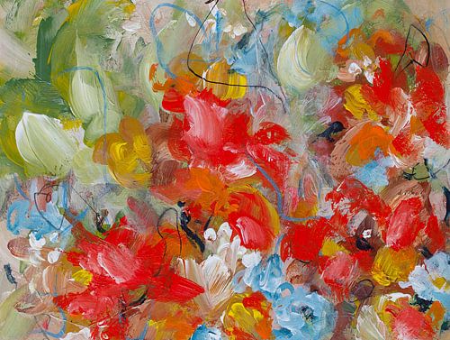 Rock 'n Rose - cheerful flower painting in red