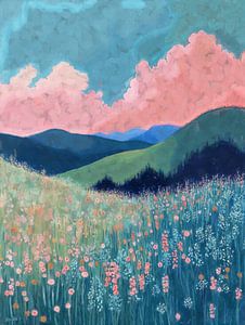 Schweben zwischen Wolken und Blumen