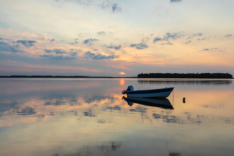 Boat on the water by Meindert Marinus