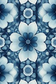 Geometric Blue Blossoms