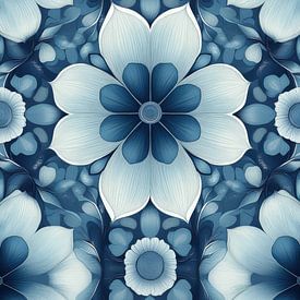 Geometrische blaue Blüten von Kunstkabinet