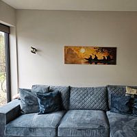 Photo de nos clients: Le voyage des 4 compagnons comme un panorama par Digitale Schilderijen, sur toile