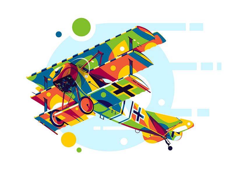 Fokker Dr.I in Pop Art van Lintang Wicaksono