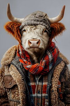 Schotse hooglander Portret van But First Framing