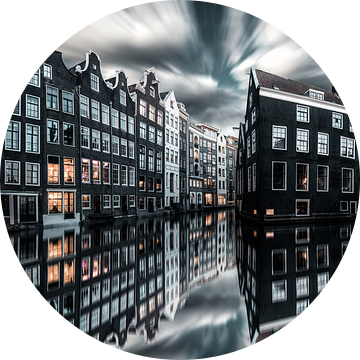 Amsterdam canal houses reflection dramatic sky van vedar cvetanovic