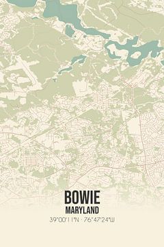 Vintage landkaart van Bowie (Maryland), USA. van Rezona