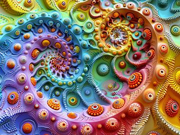 kleurrijke fractale golven van haroulita