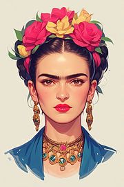 Frida's Paradies Anime Style von Poster Art Shop