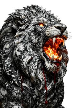 Der Herrscher aus Stein: Marmorlöwe mit höllischem Brüllen