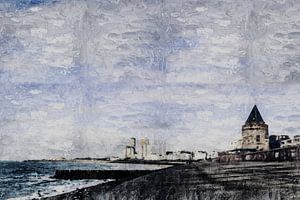 Vlissingen avec les Tour de la Prison , le boulevard et l'Escaut occidental (art) sur Art by Jeronimo