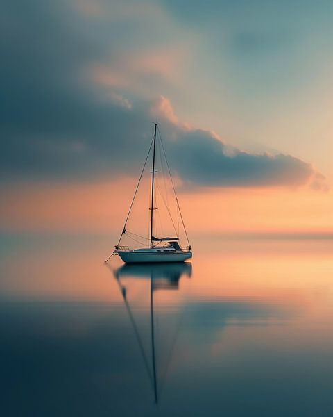 Boot, friedliches Ufer von fernlichtsicht
