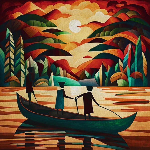 Cruising on the river at dawn by Jan Keteleer