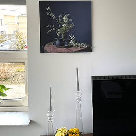 Klantfoto: Stilleven met Fluitenkruid en tin op hout [vierkant] (gezien bij vtwonen) van Affect Fotografie, als artframe