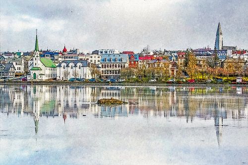 Lake Tjörnin, Reykjavik, Iceland