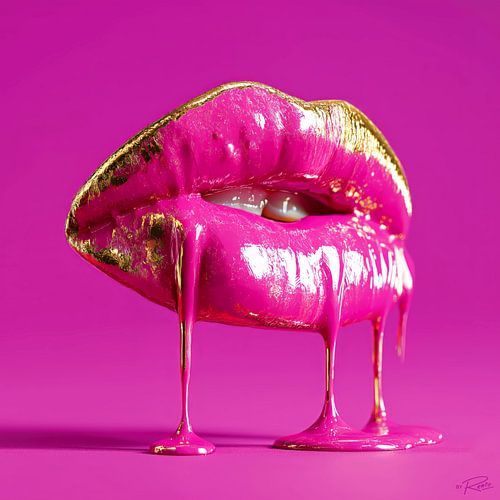 Pink Golden Drip van by Renzo
