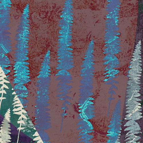 Forêt de conte de fées. Trésors de la forêt. Art abstrait botanique