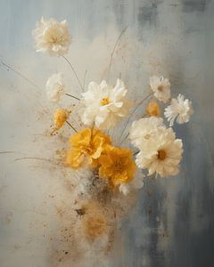 Een explosie van gele en witte bloemen van Carla Van Iersel