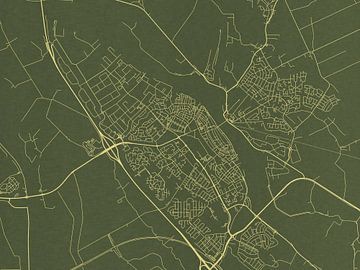 Carte de Kampen en or vert sur Map Art Studio