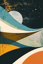 Abstract landscape with moon and stars by Imperial Art House