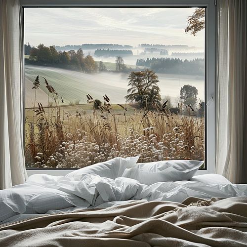 uitzicht raam op een prachtig landschap