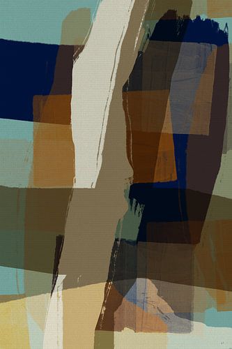 Kleurrijke moderne abstracte vormen en lijnen. Bruin en blauw