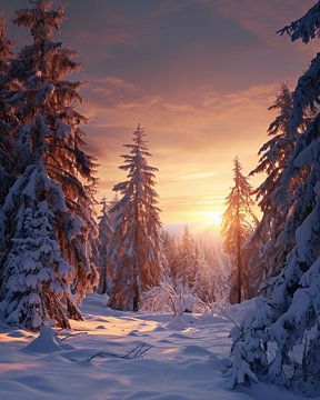 Winterlandschap van fernlichtsicht