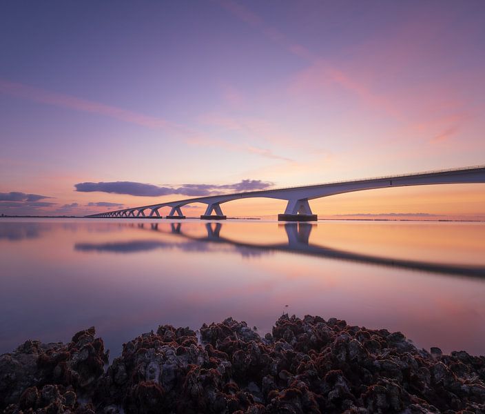 Zeelandbrug during sunrise by Trudiefotografie