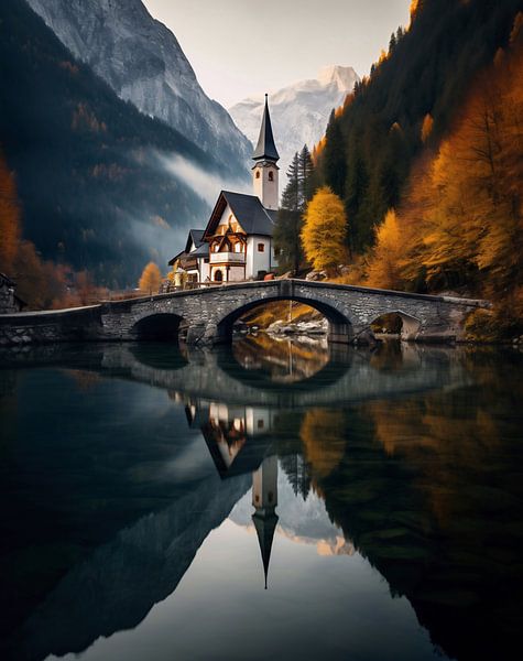 Kirche am Fluss von fernlichtsicht