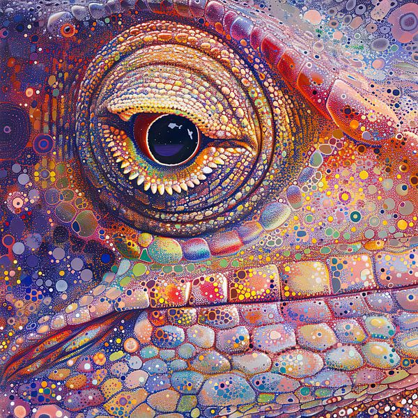 Chameleon painting | Stellar Eye Mystery by Eye catching paintings