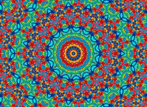 Vintage World (Mandala in Petrol und Rot)
