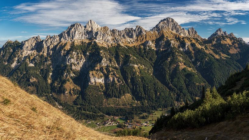 Panorama Tannheimer valley from Rote Flüh, Gimpel, Kellenspitze by Daniel Pahmeier