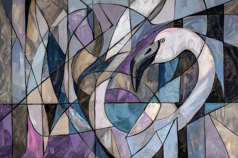 Abstract flamingo by Poster Art Shop