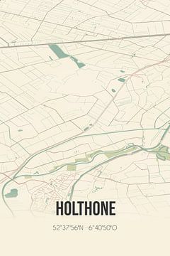 Vintage landkaart van Holthone (Overijssel) van Rezona