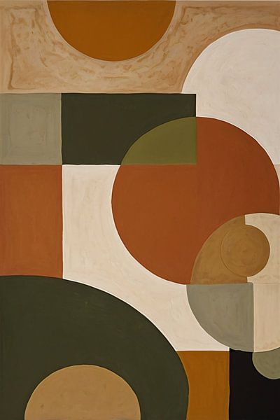 Geometric abstract artwork in earth tones by Art & Soul Creations