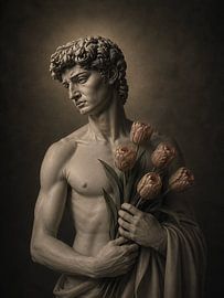 Michelangelo's David mit Tulpen von Salt Theory