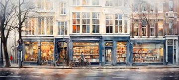 Bookshop on the Corner by Abstract Painting