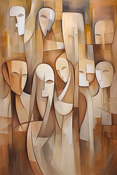 Mensen abstract van Bert Nijholt