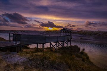 Scaffolding at sunset by peterheinspictures