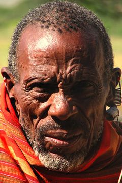 Close up of African man by Henny Hagenaars