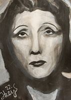 zwart-wit portret Edith Piaf