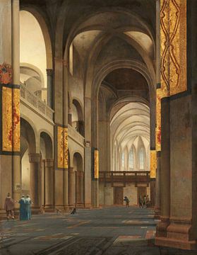 The nave and choir of the Mariakerk in Utrecht, Pieter Jansz. Saenredam, 1641