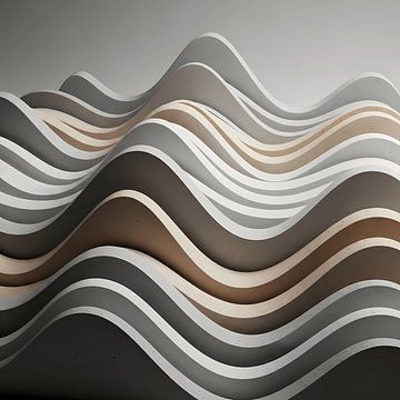 Greige Minimalist Sound Wave Art (art de la vague sonore) sur maulana risyad